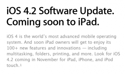  Firmware on Ios 4 2 Coming Out In November  Ios