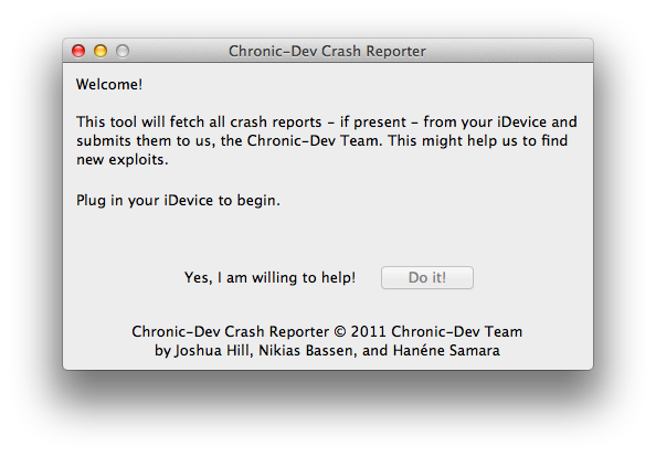 crash reporter Хотите отвязанный джейлбрейк iOS 5? Пора помочь хакерам найти уязвимости!