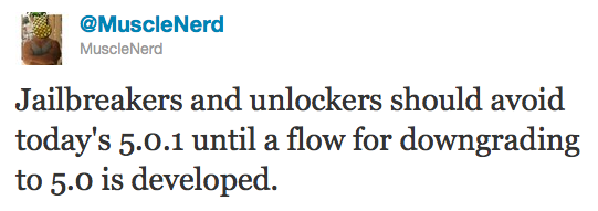 noupdate501 Jailbreakers and unlockers: dont update to iOS 5.0.1