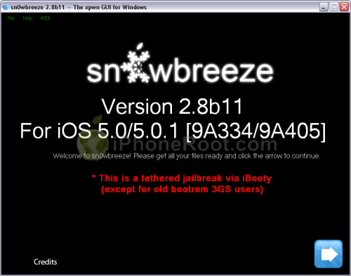 sn0wbreeze 28b111 500x393 Вышла утилита Sn0wBreeze 2.8b11 для джейлбрейка iOS 5.0.1
