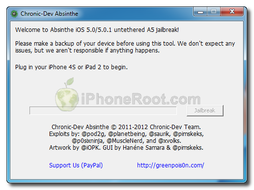 absinthe windows Утилита Absinthe для джейлбрейка iPhone 4S и iPad 2 теперь доступна и пользователям Windows