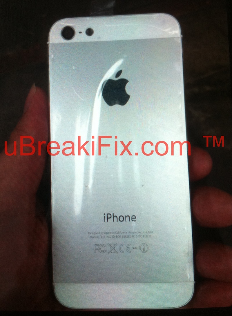 part of iPhone 5 in white.