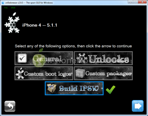 Step by step Tutorial: How to Untether Jailbreak and Unlock iPhone 4 Using Sn0wBreeze 2.9.5 (Windows) [iOS 5.1.1] (sn0wbreeze 295 10 500x392)