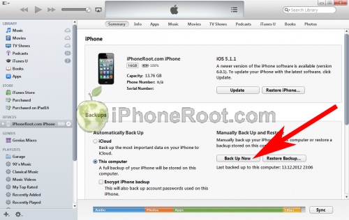 iTunes 11 iphone backup2 500x316 Step by step Tutorial: How to perform correct restore for iOS 6.1 jailbreak
