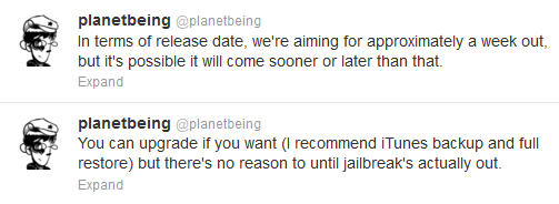 ios61 release date Planetbeing подтвердил скорый выход отвязанного джейлбрейка iOS 6.1