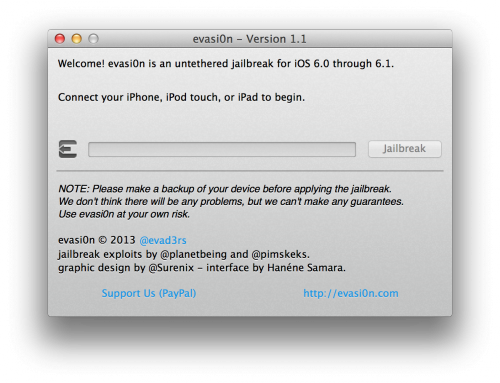 evasi0n11 500x383 Вышла утилита Evasi0n 1.1: новая версия отвязанного джейлбрейка iOS 6.1