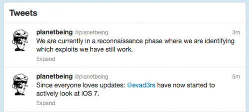 ios7 jailbreak 500x225 Хакеры Evad3rs начали работать над джейлбрейком iOS 7