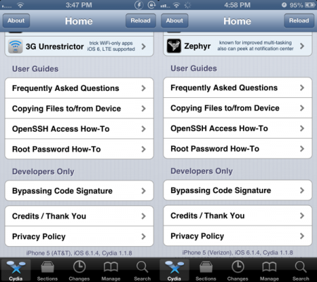 jailbreak ios 6 1 4 450x400 Джейлбрейк для iPhone 5 под управлением iOS 6.1.4 