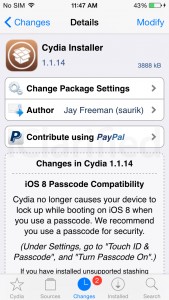 cydia 2 169x300 Вышла Cydia версии 1.1.14, исправлены ошибки работы с iOS 8