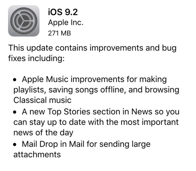 Скачать iOS 9.2