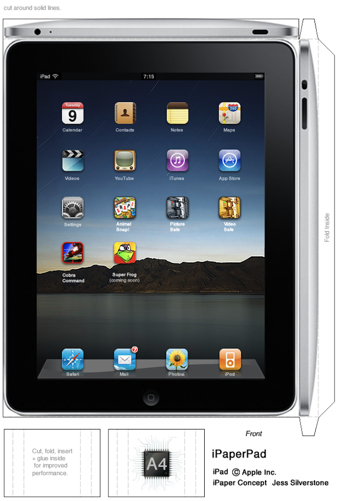 iPhoneRoot.com » Make Your Own Full Size Paper iPad » Print