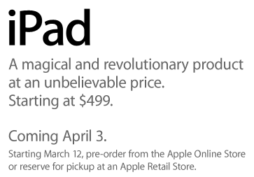 iPad Release Date Is announced