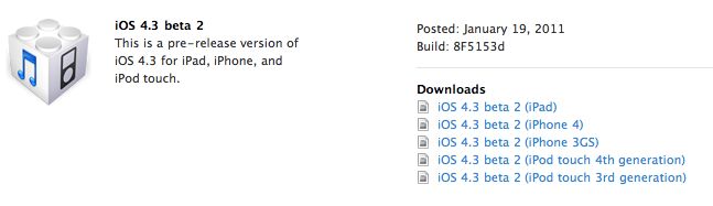 ios4.3 beta 2