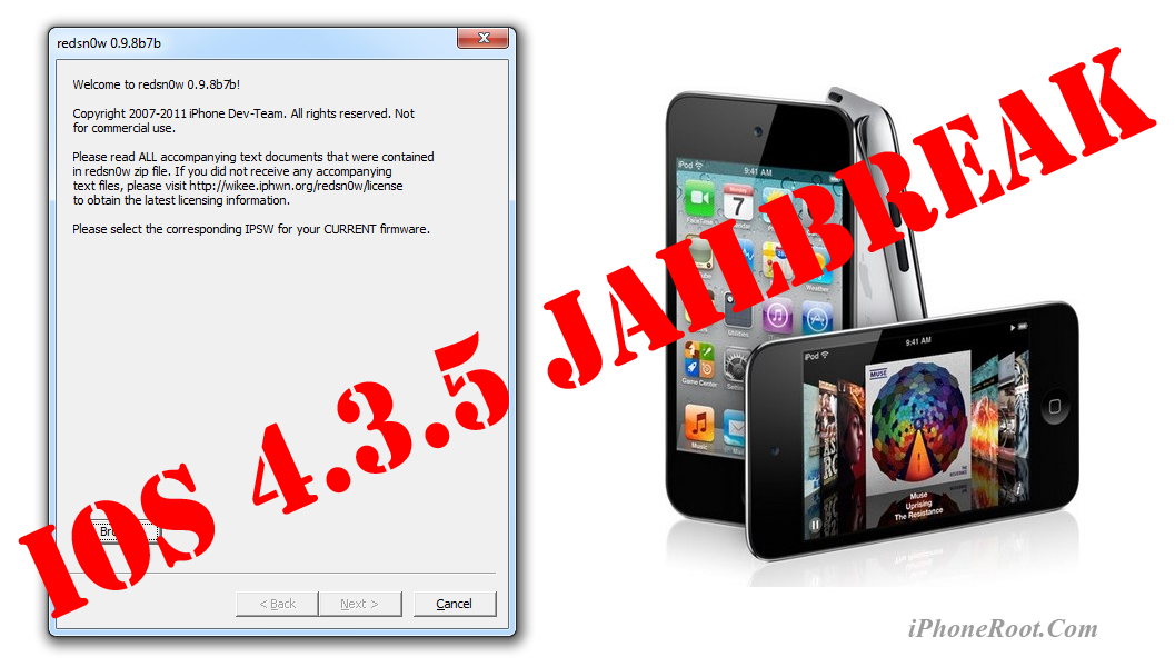 Jailbreak iPad 4.3.5 Using Redsn0w 0.9.8